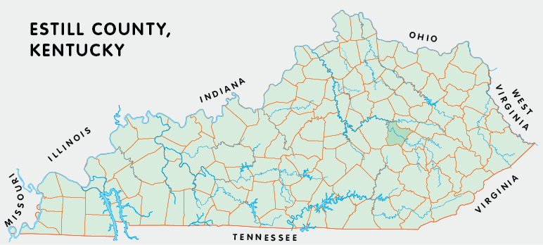 Estill County Ky Map Estill County, Kentucky - Kentucky Atlas And Gazetteer