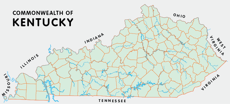 Map of Kentucky Counties