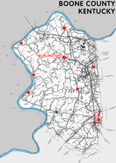 Map of Boone County, Kentucky