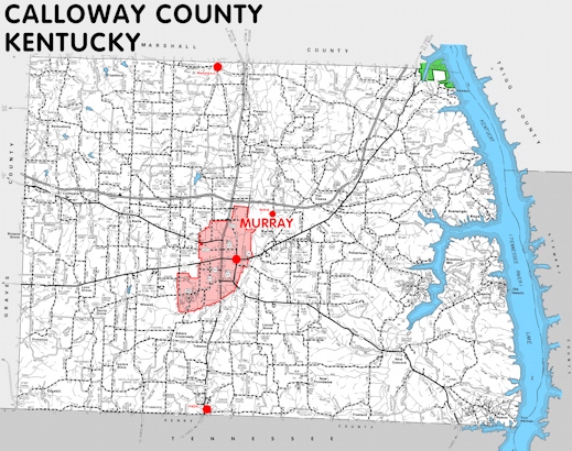 Map of Calloway County, Kentucky