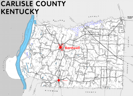 Map of Carlisle County, Kentucky