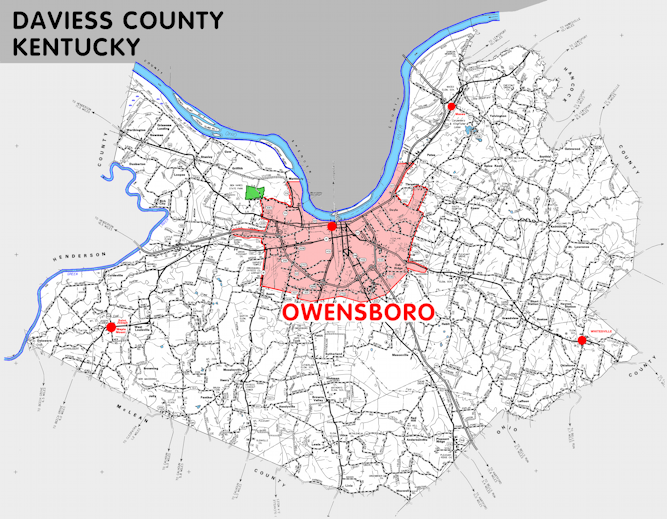 Map of Daviess County, Kentucky