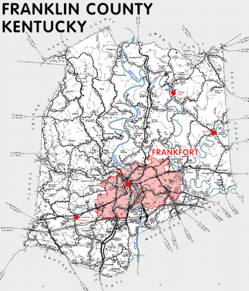 Map of Franklin County, Kentucky