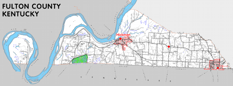 Map of Fulton County, Kentucky