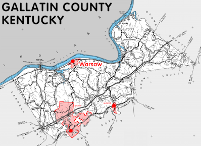 Map of Gallatin County, Kentucky