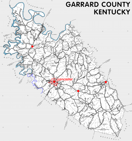 Map of Garrard County, Kentucky