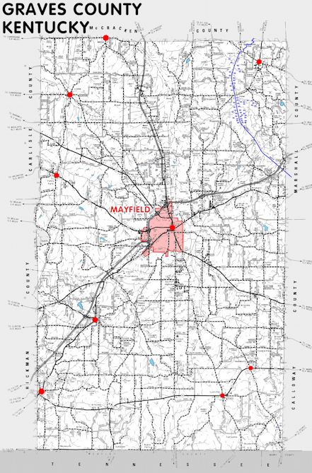 Map of Graves County, Kentucky