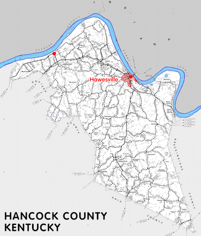 Map of Hancock County, Kentucky