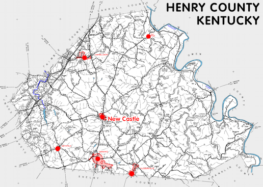 Map of Henry County, Kentucky