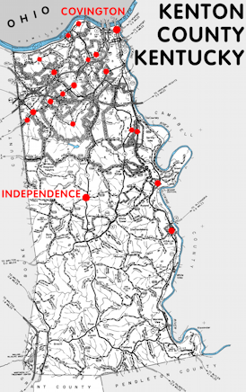 Map of Kenton County, Kentucky