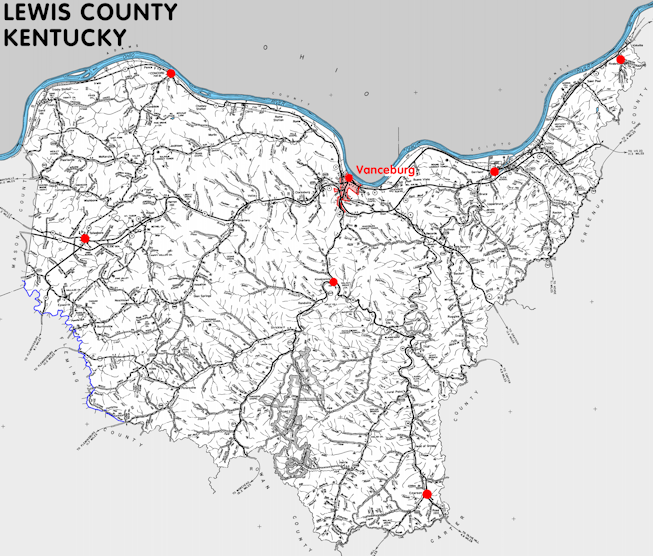 Map of Lewis County, Kentucky