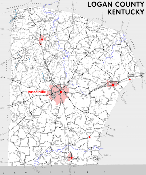 Map of Logan County, Kentucky