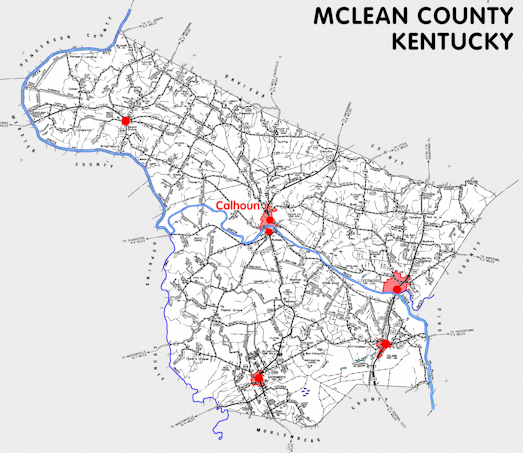 Map of McLean County, Kentucky