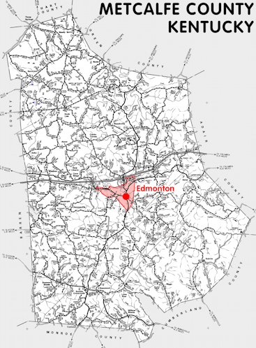 Map of Metcalfe County, Kentucky