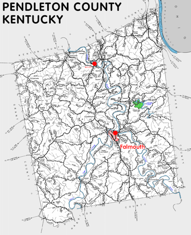 Map of Pendleton County, Kentucky