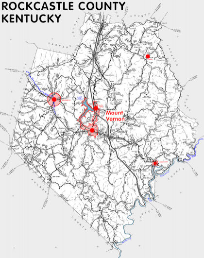 Map of Rockcastle County, Kentucky