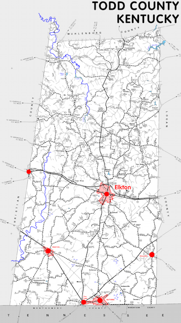 Map of Todd County, Kentucky