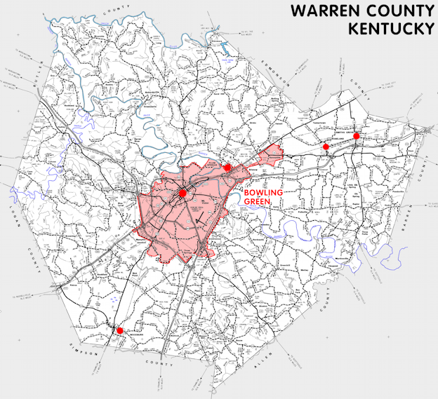 Map of Warren County, Kentucky