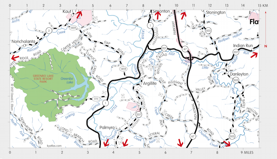 Map of Greenbo Lake State Resort Park