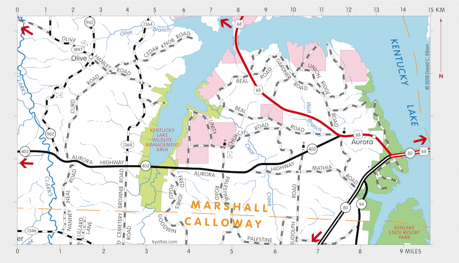 Map of Kenlake State Resort Park