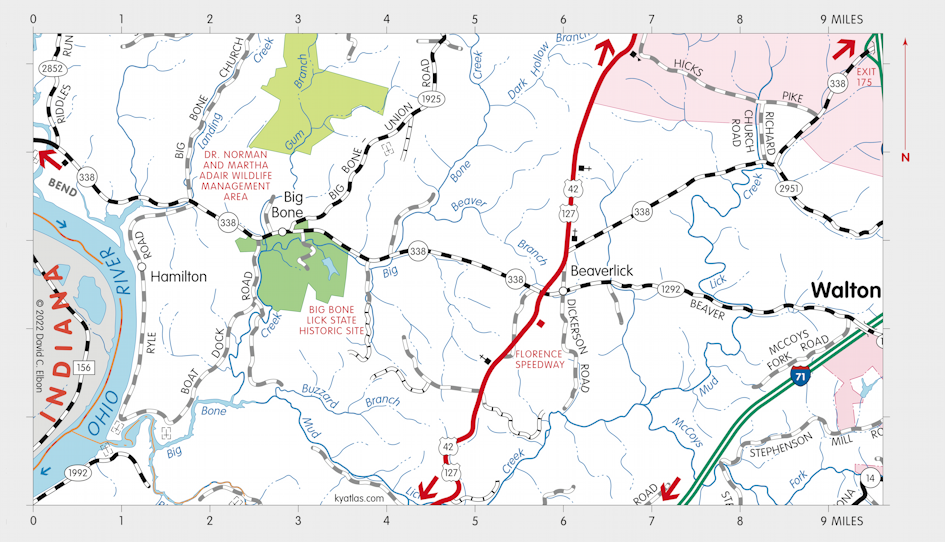 Map of Big Bone Lick State Historic Site