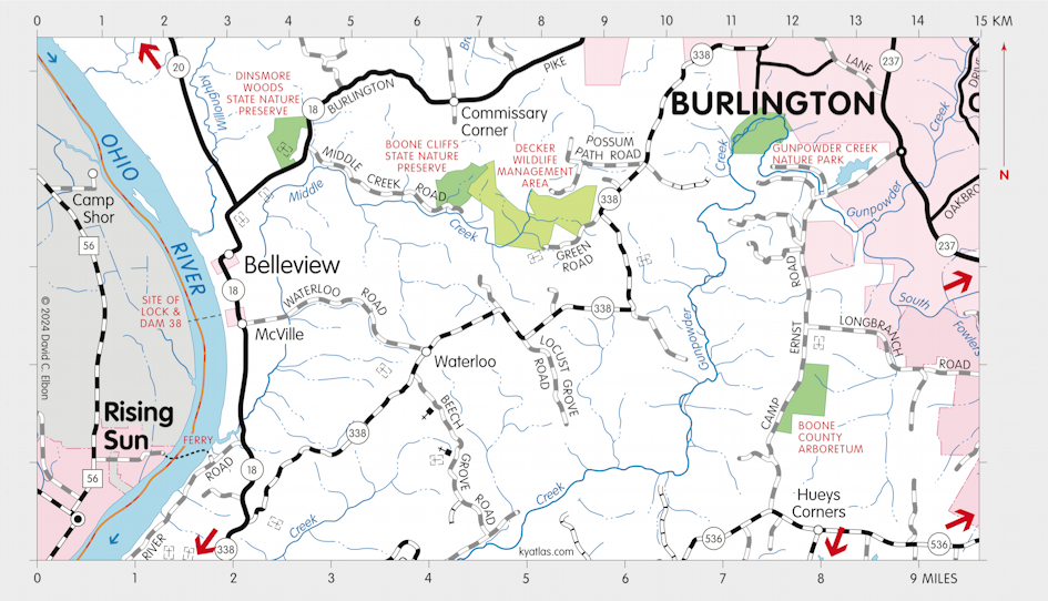 Map of Boone Cliffs State Nature Preserve