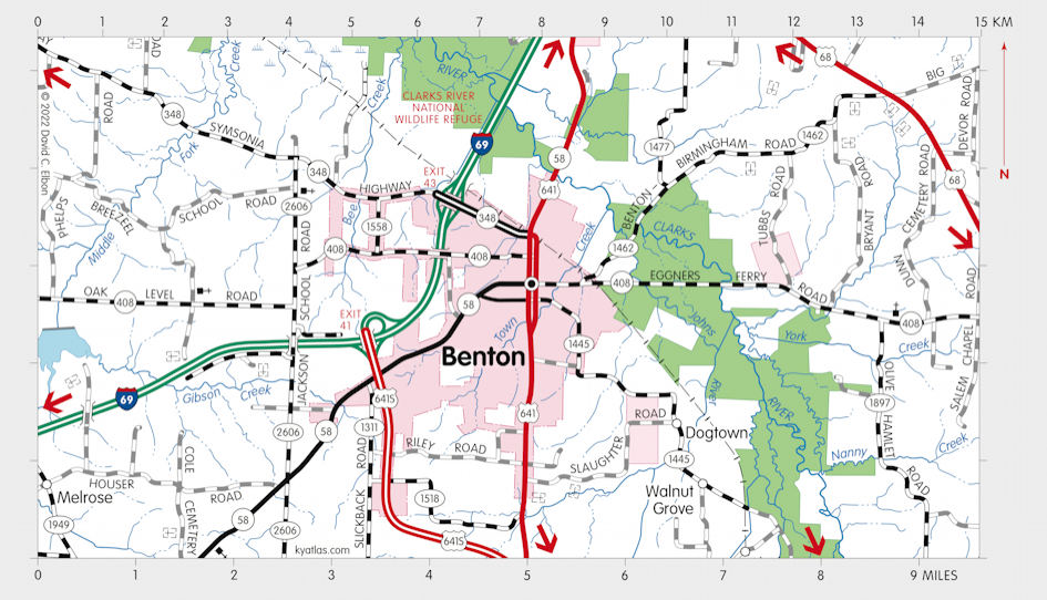 Map of Clarks River National Wildlife Refuge