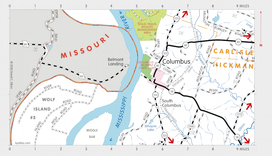 Map of Columbus-Belmont State Park