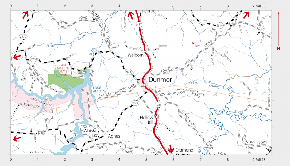 Map of Lake Malone State Park