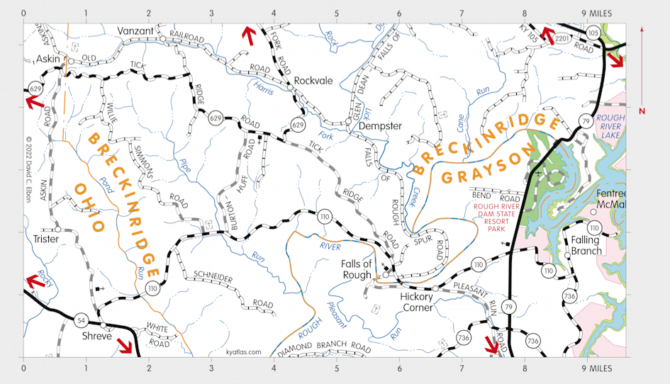 Map of Rough River Dam State Resort Park