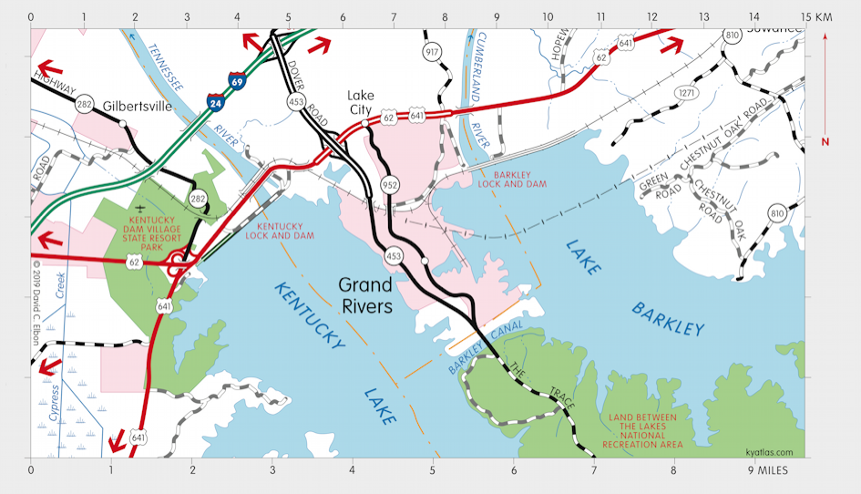 Map of Kentucky Dam Village State Resort Park