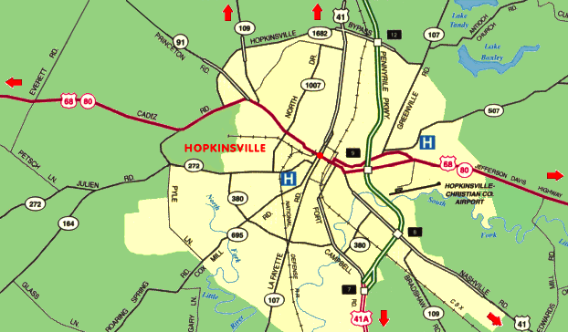 Hopkinsville KY Map