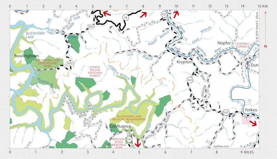 Map of Buckhorn Lake State Resort Park