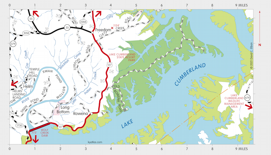 Map of Lake Cumberland State Resort Park