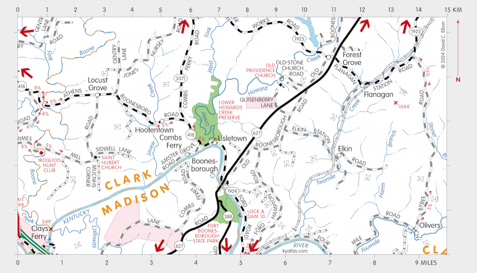 Map of Lower Howard's Creek Heritage Park and State Nature Preserve