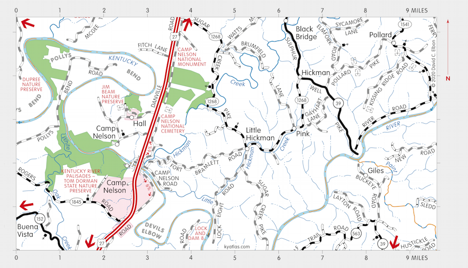 Map of Camp Nelson National Monument