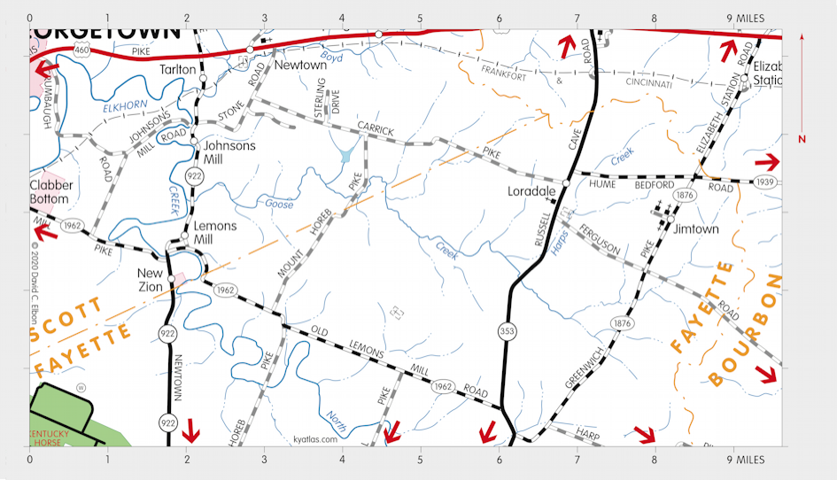 Map of New Zion, Kentucky Area