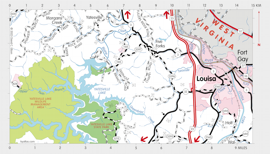 Map of Yatesville Lake State Park