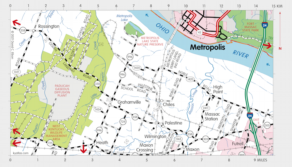 Map of Metropolis Lake State Nature Preserve