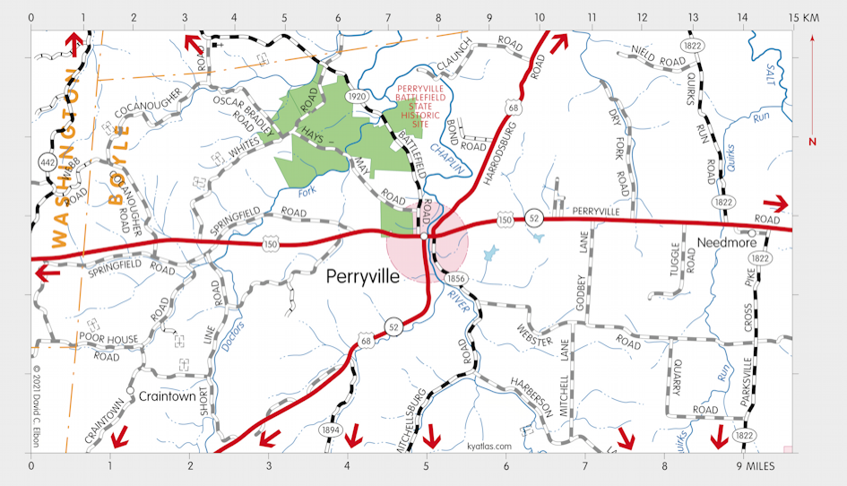 Map of Perryville Battlefield State Historic Site