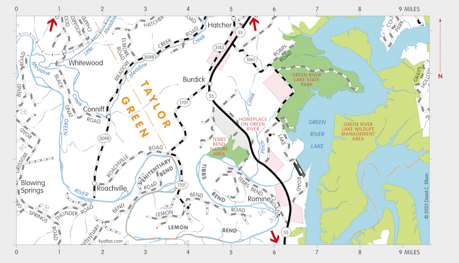 Map of Green River Lake State Park