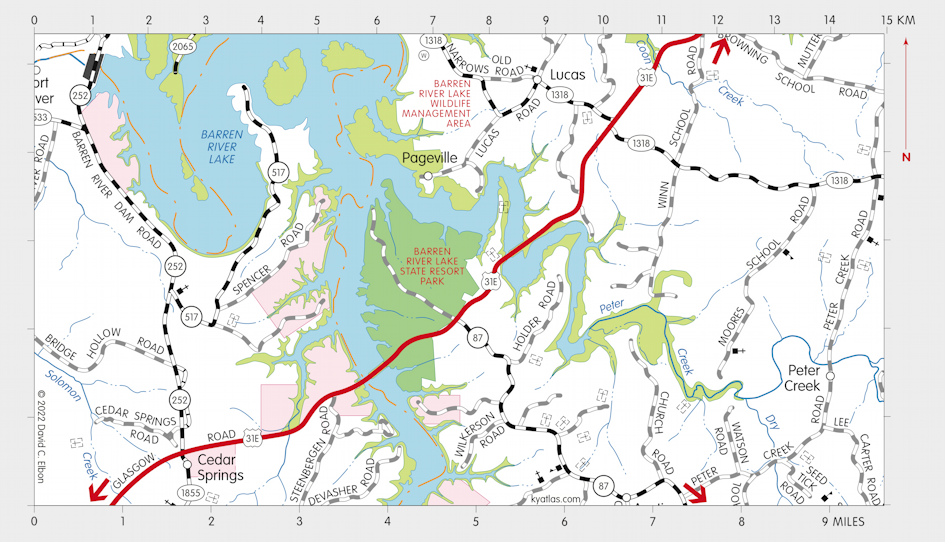 Map of Barren River Lake State Resort Park