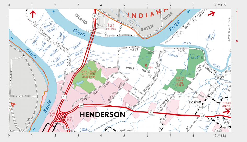 Map of John James Audubon State Park