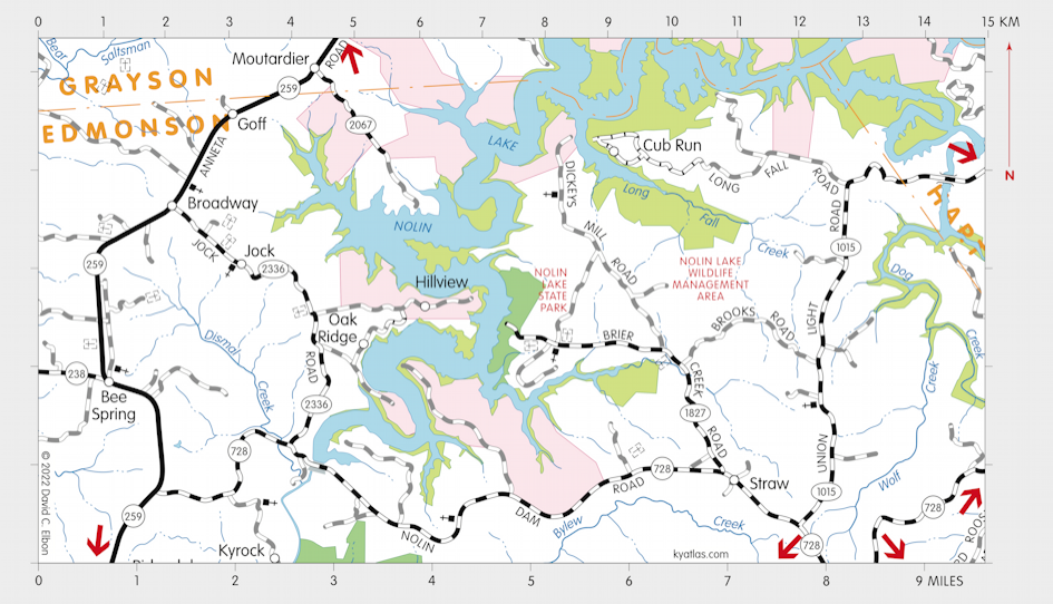 Map of Nolin Lake State Park